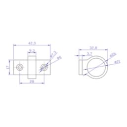 Smith & Locke Sash Window Handle Polished Brass 42mm x 33mm