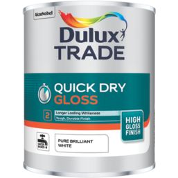 Dulux Trade 1Ltr Pure Brilliant White High Gloss Water-Based Trim Paint
