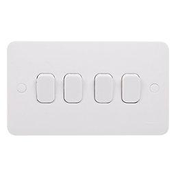 Schneider Electric Lisse 10AX 4-Gang 2-Way 10AX Light Switch  White