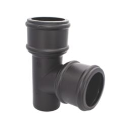 FloPlast Cast Iron Effect Push-Fit 92.5° Double Socket Branch Black 110mm