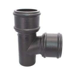 FloPlast Cast Iron Effect Push-Fit 92.5° Double Socket Branch Black 110mm