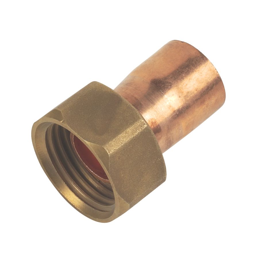 Flomasta Copper End Feed Straight Tap Connector 15mm x 1/2" Screwfix