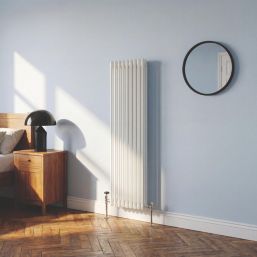 Flomasta 1800mm x 380mm 4520BTU White Vertical 3 Column Radiator