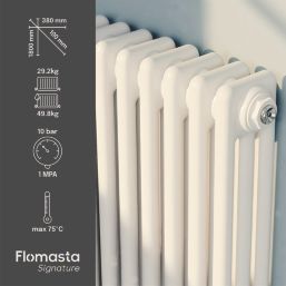 Flomasta 1800mm x 380mm 4520BTU White Vertical 3 Column Radiator