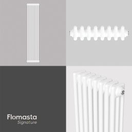 Flomasta 1800mm x 380mm 4520BTU White Vertical 3 Column Radiator