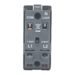 Hager Sollysta WMGS12BSB 20A Grid SP Control Switch Brushed Steel  with Black Inserts