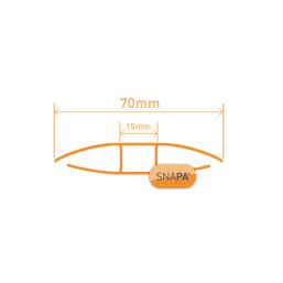 SNAPA Clear 10mm H-Section Glazing Bar 3000mm x 60mm