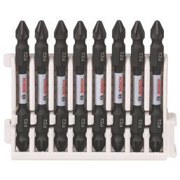 Bosch  1/4" 65mm Hex Shank PZ2 Impact Control Double-Ended Screwdriver Bits 8 Piece Set