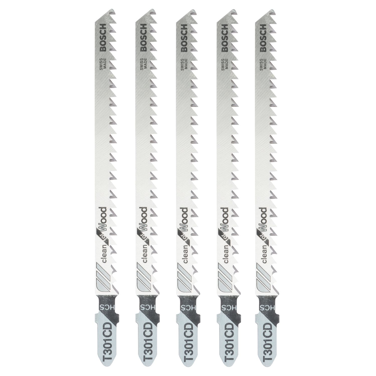 Bosch T301CD Wood Jigsaw Blades 117mm 5 Pack (235FX)