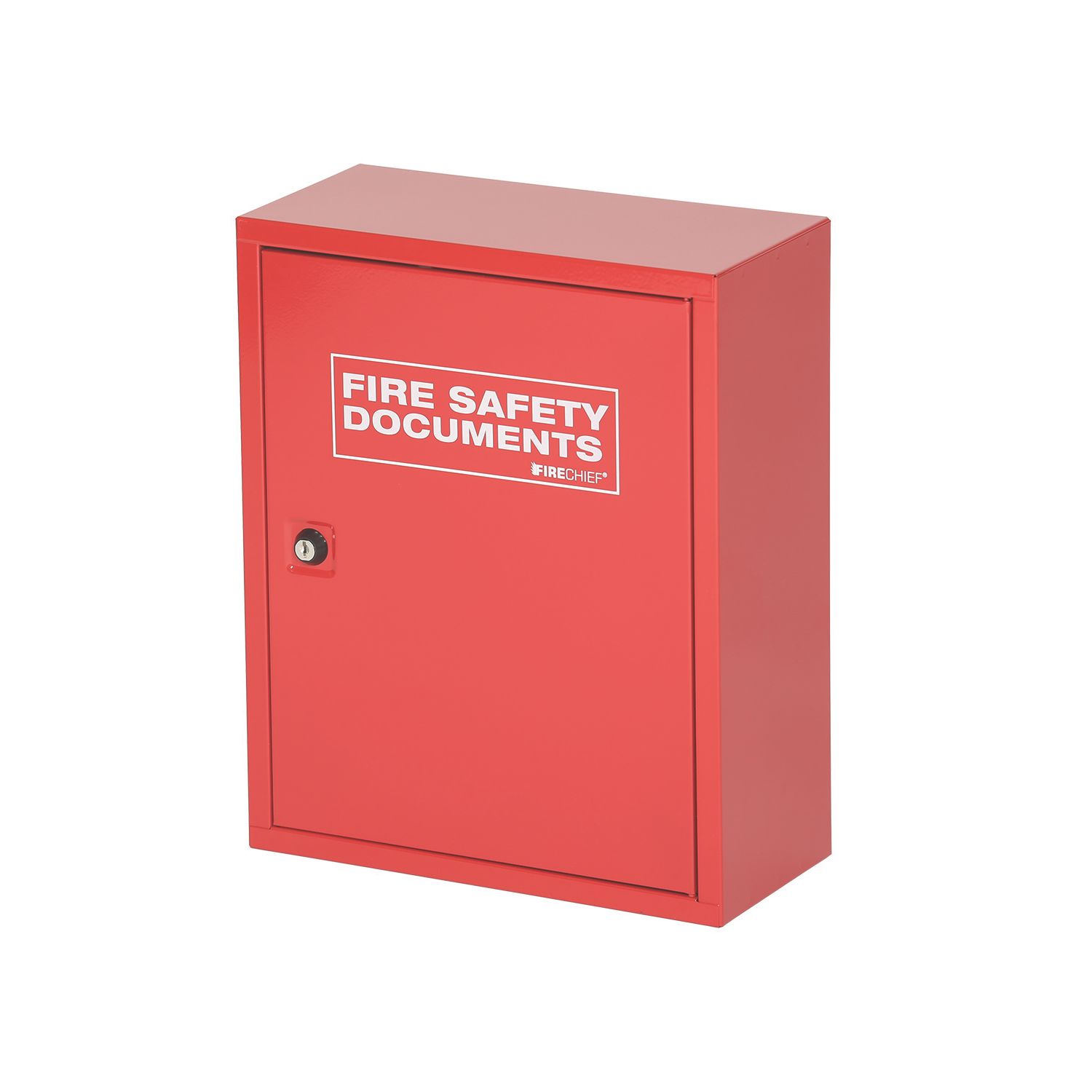 Firechief Key Lock Fire Document Cabinet 300mm x 140mm x 370mm Red (235FY)