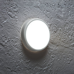 Knightsbridge BT14ACTS Indoor & Outdoor Round LED CCT Adjustable Bulkhead With Microwave Sensor White 14W 1130-1260lm