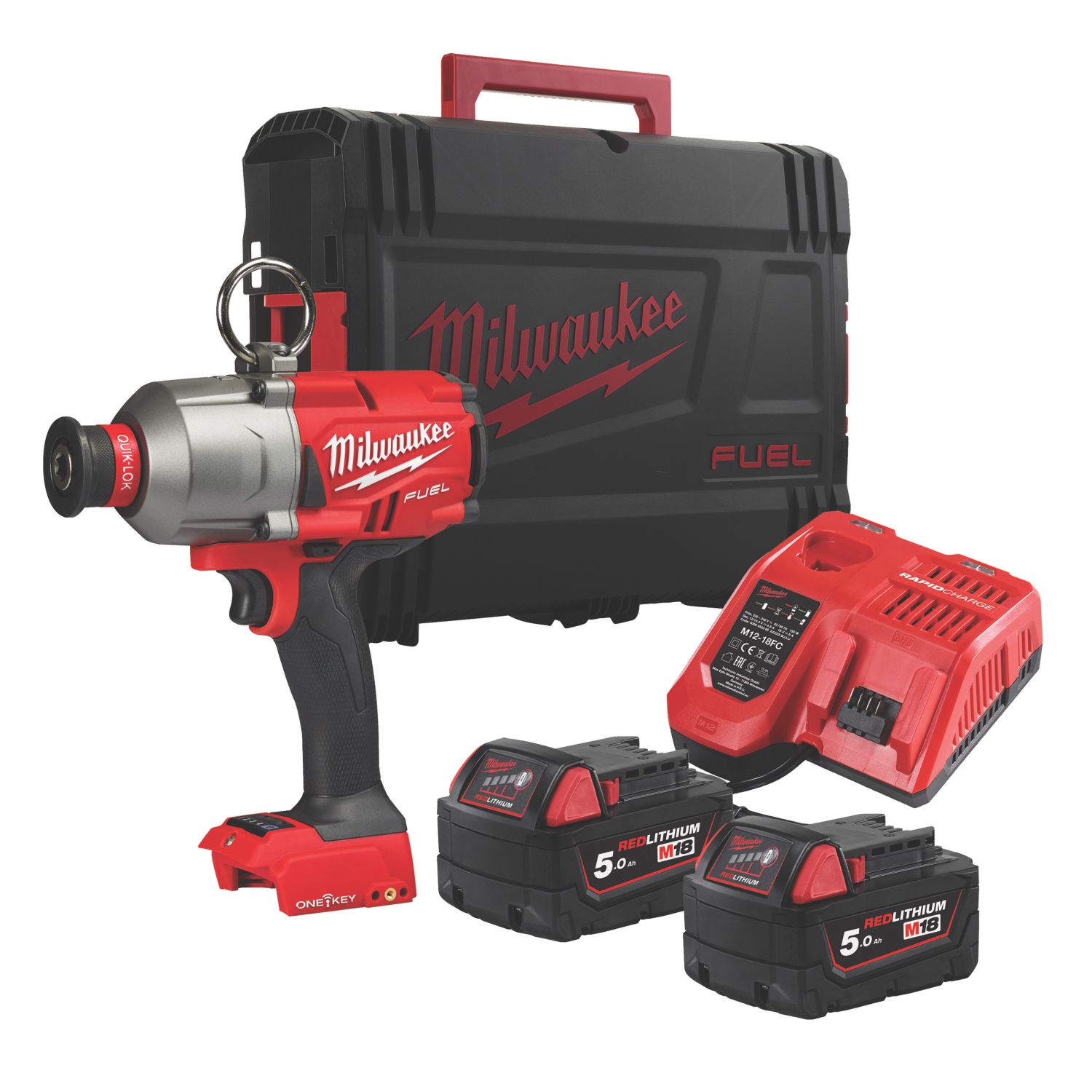 Milwaukee M18 ONEFHIWH716 FUEL 18V 2 x 5.0Ah Li-Ion RedLithium Brushless Cordless One-Key Impact Wrench (235GE)