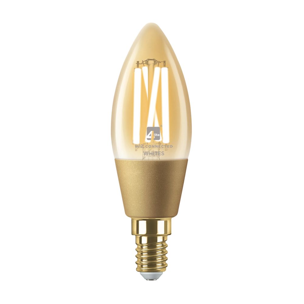 4lite E14 Candle LED Smart Light Bulb 4.9W 470lm 2 Pack Screwfix