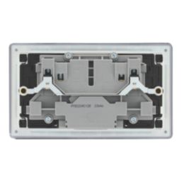 LAP  13A 2-Gang SP Switched Socket + 2.4A 12W 2-Outlet Type A & C USB Charger Matt Black with Black Inserts