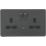 Knightsbridge  13A 2-Gang DP Switched Socket & Night Light Anthracite  with Black Inserts