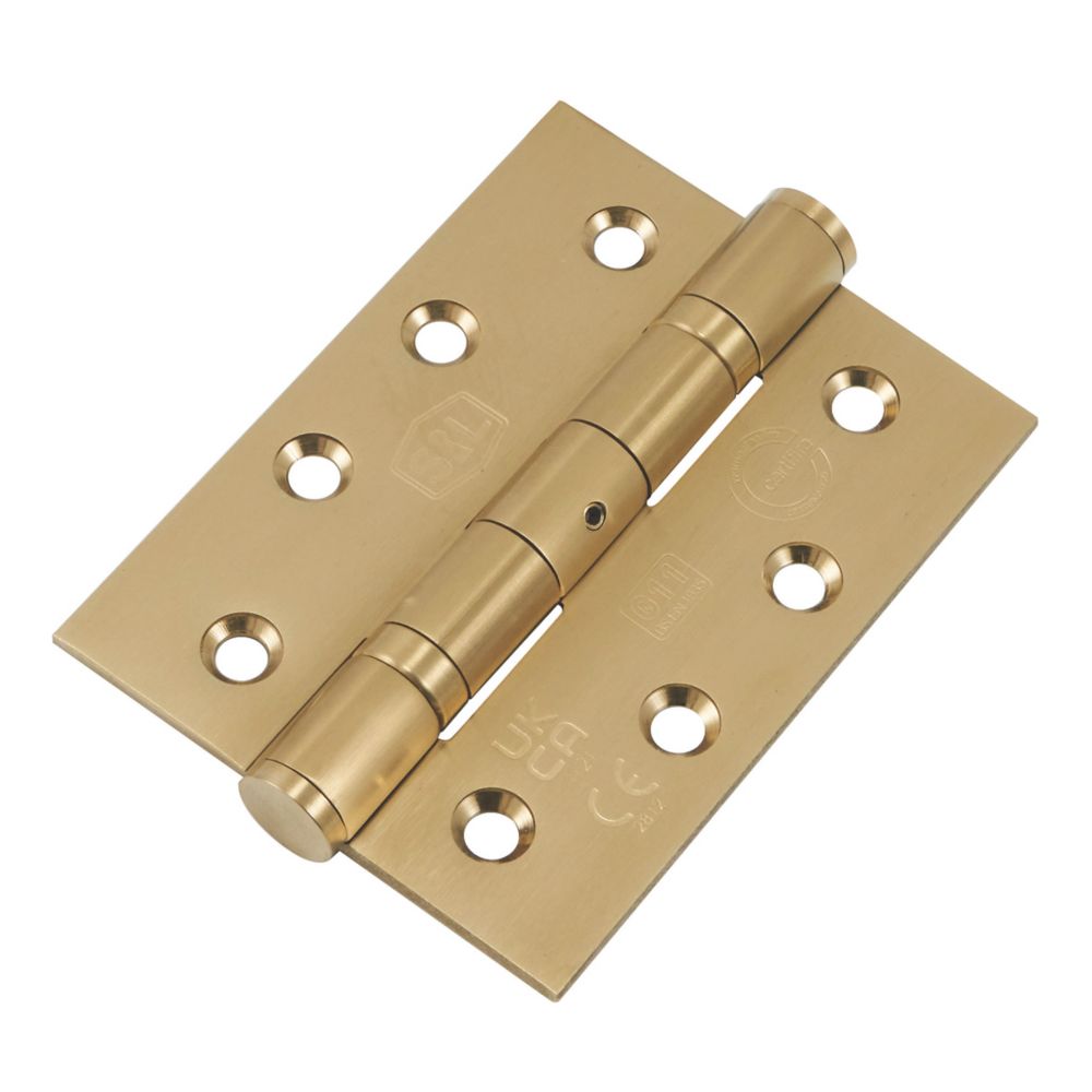 Smith & Locke Brushed Brass Grade 11 Fire Rated Ball Bearing Hinges