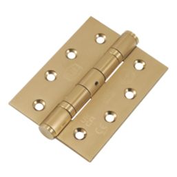 Smith & Locke  Brushed Brass Grade 11 Fire Rated Ball Bearing Hinges 102mm x 76mm 3 Pack