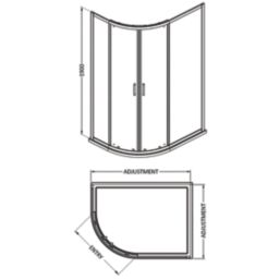 ETAL  Framed Offset Quadrant Shower Enclosure & Tray LH Chrome 1180mm x 780mm x 1940mm