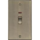 Knightsbridge  45A 2-Gang DP Control Switch Antique Brass with LED