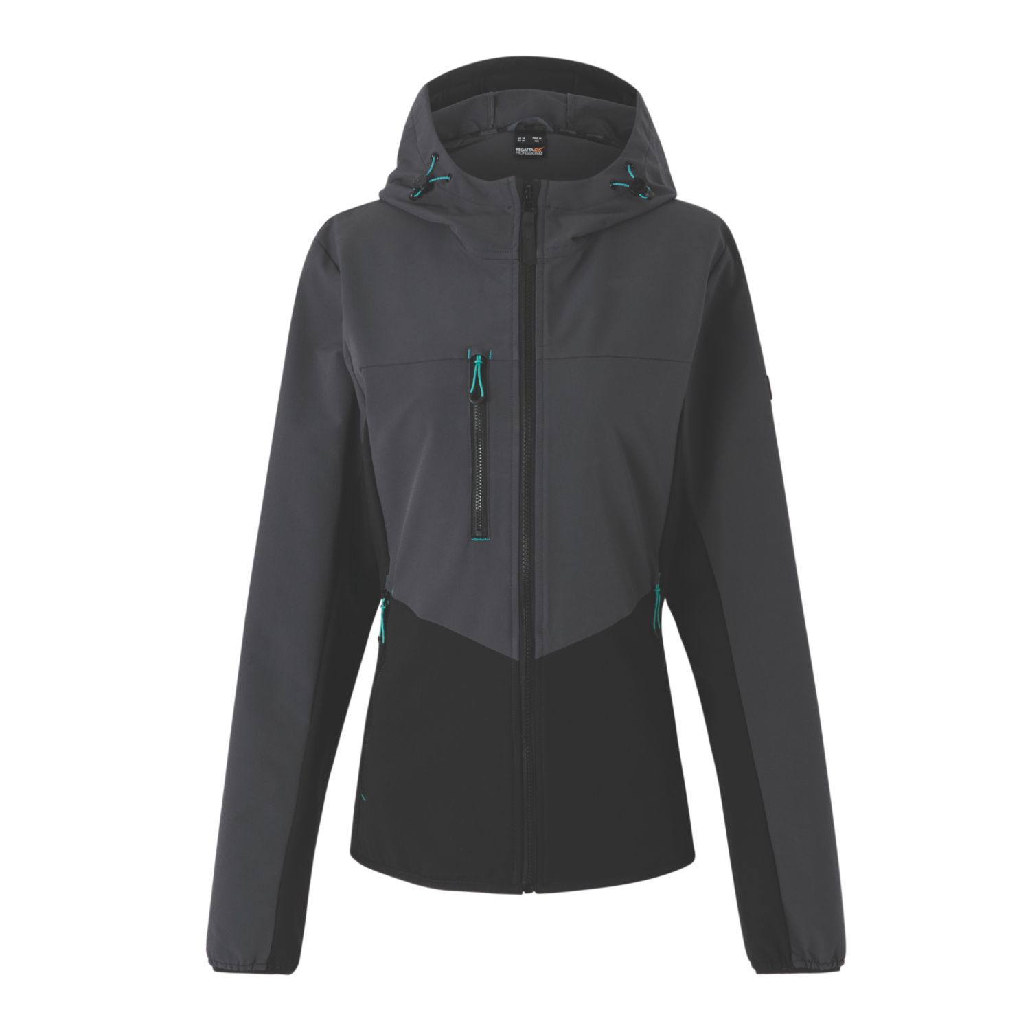 Regatta Ada Womens Stretch Softshell Jacket Seal Grey/Black Size 16 (235VC)