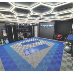 Swisstrax Ribtrax Pro Interlocking Floor Tiles Royal Blue 19mm 25 Pack