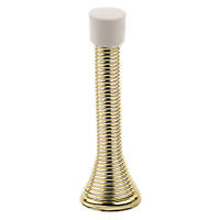 Cylinder Projection Door Stop Electro Brass 10 Pack