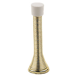 Cylinder Projection Door Stops 24 x 75mm Electro Brass 10 Pack