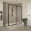 Essentials Semi-Framed Shower Enclosure Side Panel Matt Black 800mm