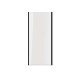 Essentials Semi-Framed Shower Enclosure Side Panel Matt Black 800mm