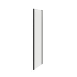 Essentials Semi-Framed Shower Enclosure Side Panel Matt Black 800mm