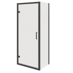 Essentials Semi-Framed Shower Enclosure Side Panel Matt Black 800mm