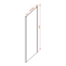 Essentials Semi-Framed Shower Enclosure Side Panel Matt Black 800mm