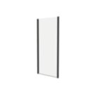Essentials Semi-Framed Shower Enclosure Side Panel Matt Black 800mm