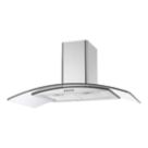 Refurb Essentials  Curved Glass Hood Stainless Steel 900mm