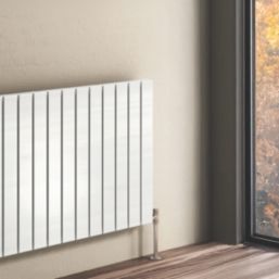 Reina Flat Single 600mm x 1402mm 3361BTU White Horizontal Designer Radiator