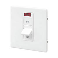 MK Aspect 32A 1-Gang DP Control Switch White with Neon with Colour-Matched Inserts