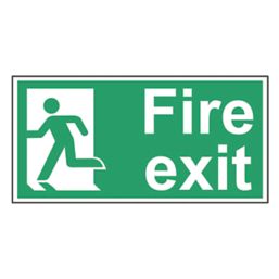 Essentials  Non Photoluminescent "Fire Exit Man Left" Sign 300mm x 150mm