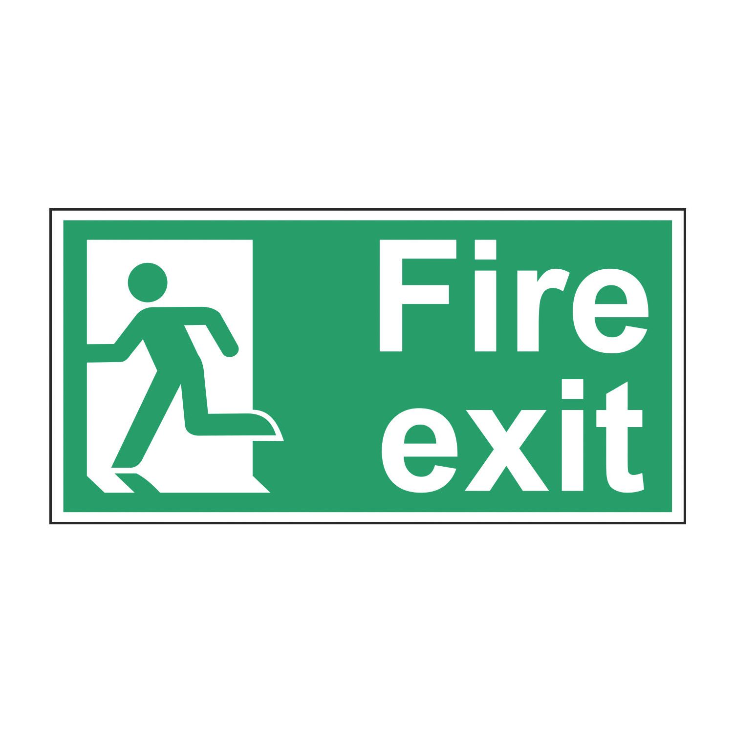Essentials Non Photoluminescent "Fire Exit Man Left" Sign 300mm x 150mm (236FG)