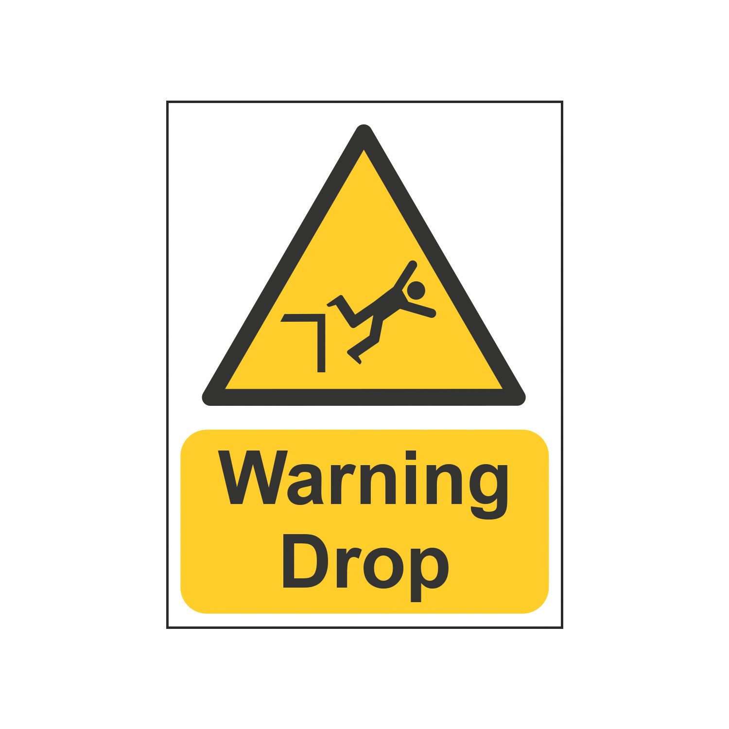 Essentials "Warning Drop" Sign 200mm x 150mm (236HL)