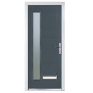 Crystal  Ladder 1-Light Left or Right-Handed Anthracite Grey Composite Front Door 2055mm x 920mm