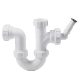 Flomasta P Trap w/ Single Appliance Inlet White 48mm - Screwfix