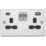 Knightsbridge  13A 2-Gang SP Switched Socket + 4.0A 20W 2-Outlet Type A & C USB Charger Polished Chrome with Black Inserts