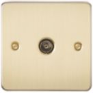 Knightsbridge  1-Gang Coaxial TV Socket Brushed Brass