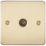 Knightsbridge  1-Gang Coaxial TV Socket Brushed Brass