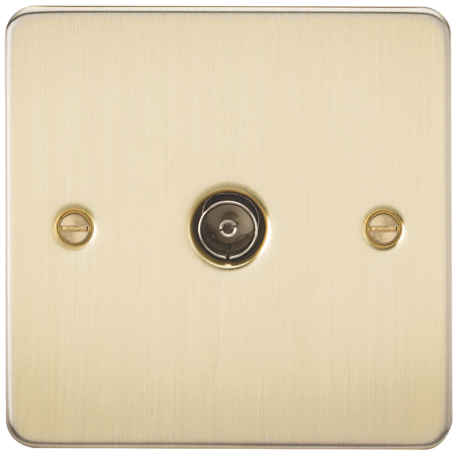 Knightsbridge 1-Gang Coaxial TV Socket Brushed Brass (236TX)