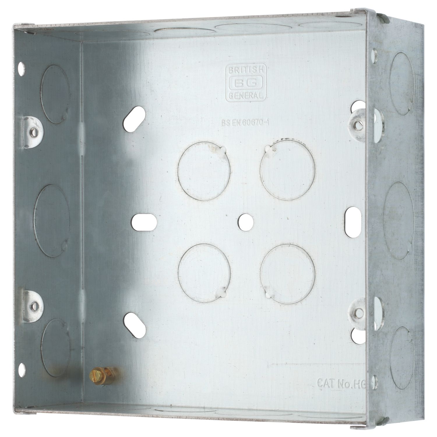 British General 8-Gang Galvanised Steel Knockout Box 47mm (236XG)