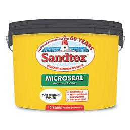 Sandtex Ultra Smooth Masonry Paint Pure Brilliant White 10Ltr