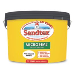 Sandtex 10Ltr Ultra Smooth Pure Brilliant White Masonry Paint