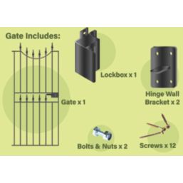 Apollo Whitby Tall Gate Black 855mm x 1880mm