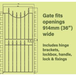 Apollo Whitby Tall Gate Black 855mm x 1880mm